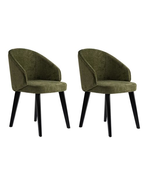 2 Chaises Bentley vert/noir - 48x86x58 cm