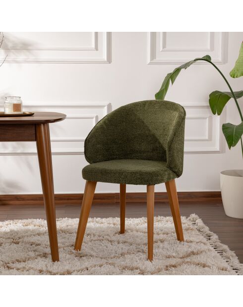 2 Chaises Bentley vert/chêne foncé - 48x86x58 cm