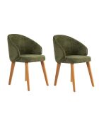 2 Chaises Bentley vert/chêne foncé - 48x86x58 cm