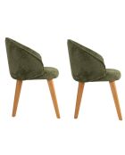 2 Chaises Bentley vert/chêne foncé - 48x86x58 cm