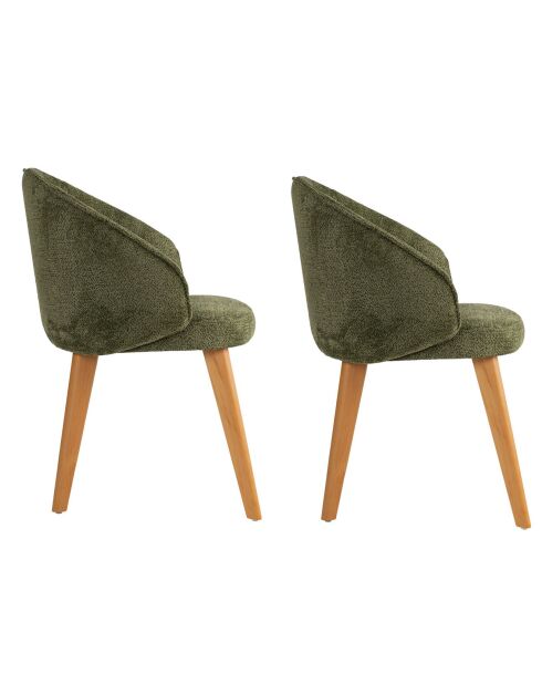 2 Chaises Bentley vert/chêne foncé - 48x86x58 cm