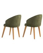 2 Chaises Bentley vert/chêne foncé - 48x86x58 cm
