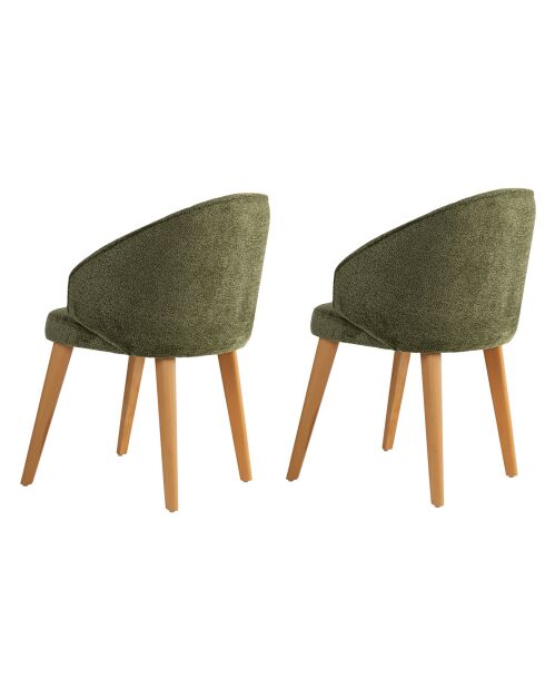 2 Chaises Bentley vert/chêne foncé - 48x86x58 cm