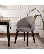 2 Chaises Bentley gris/noir - 48x86x58 cm