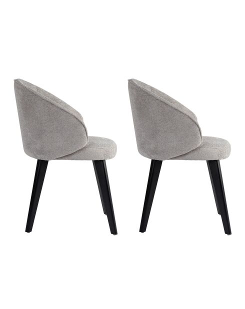 2 Chaises Bentley gris/noir - 48x86x58 cm