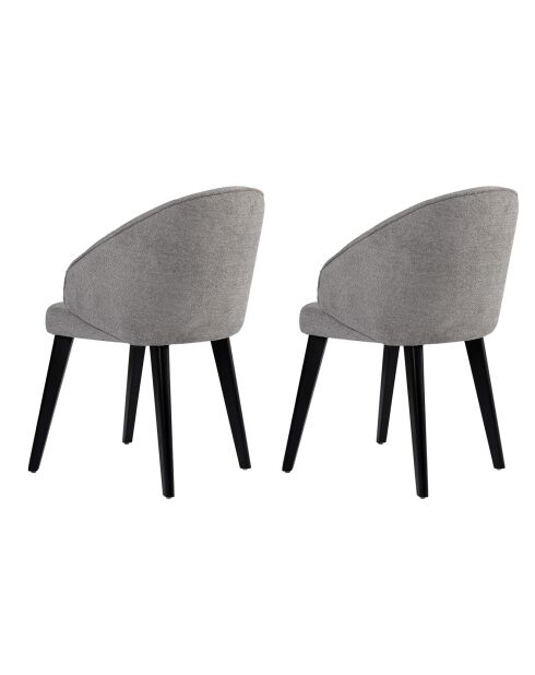2 Chaises Bentley gris/noir - 48x86x58 cm
