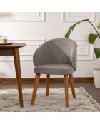 2 Chaises Bentley gris/chêne foncé - 48x86x58 cm
