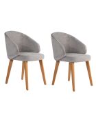 2 Chaises Bentley gris/chêne foncé - 48x86x58 cm
