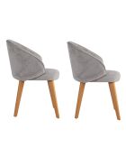 2 Chaises Bentley gris/chêne foncé - 48x86x58 cm