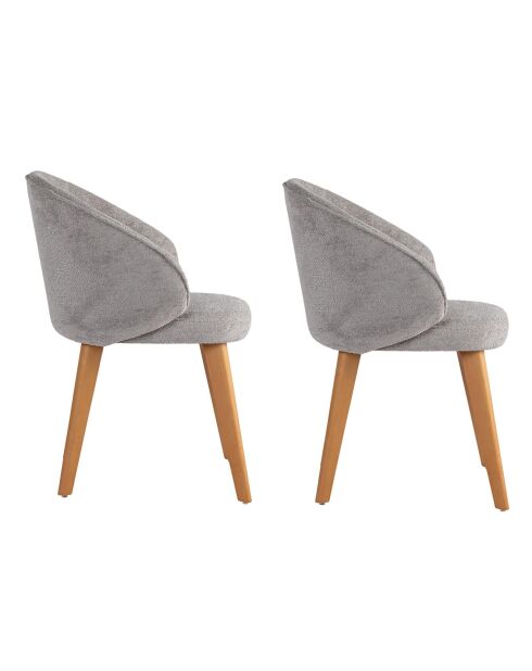 2 Chaises Bentley gris/chêne foncé - 48x86x58 cm