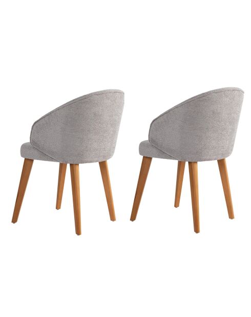 2 Chaises Bentley gris/chêne foncé - 48x86x58 cm