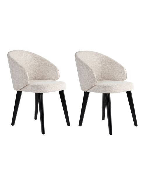 2 sillas Bentley blanco/negro - 48x86x58 cm