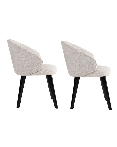 2 Chaises Bentley blanc/noir - 48x86x58 cm