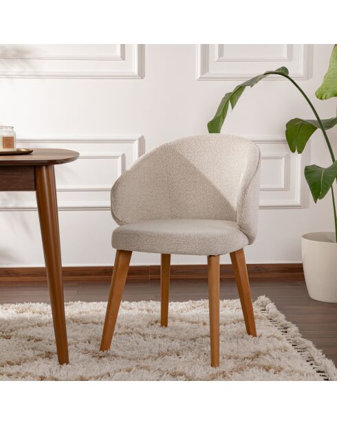 2 Chaises Bentley blanc/chêne foncé - 48x86x58 cm