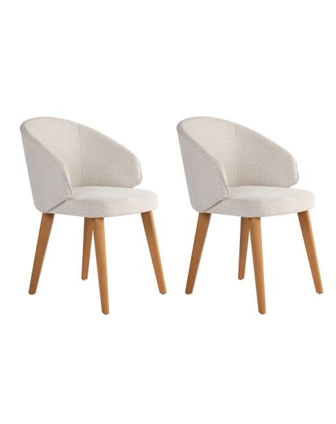 2 Chaises Bentley blanc/chêne foncé - 48x86x58 cm