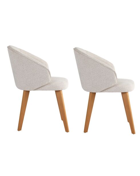2 Chaises Bentley blanc/chêne foncé - 48x86x58 cm