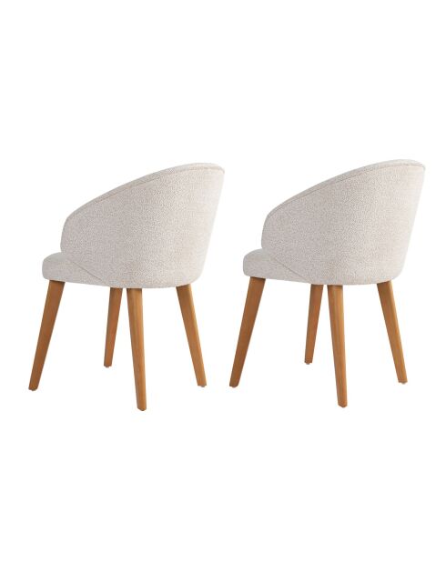2 Chaises Bentley blanc/chêne foncé - 48x86x58 cm