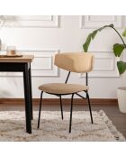 2 Chaises Nancy beige/noir - 48x80x59 cm
