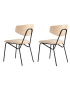2 Chaises Nancy beige/noir - 48x80x59 cm