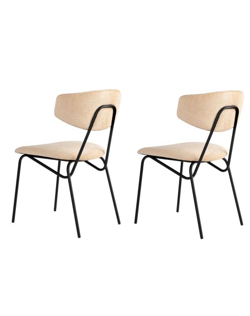 2 Chaises Nancy beige/noir - 48x80x59 cm