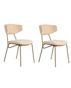 2 Chaises Nancy beige/doré - 48x80x59 cm