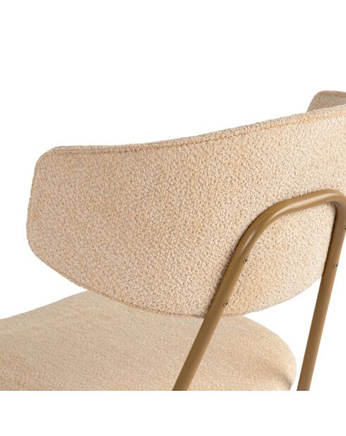 2 Chaises Nancy beige/doré - 48x80x59 cm