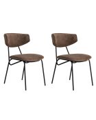 2 Chaises Nancy marron/noir - 48x80x59 cm