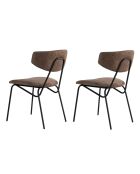 2 Chaises Nancy marron/noir - 48x80x59 cm