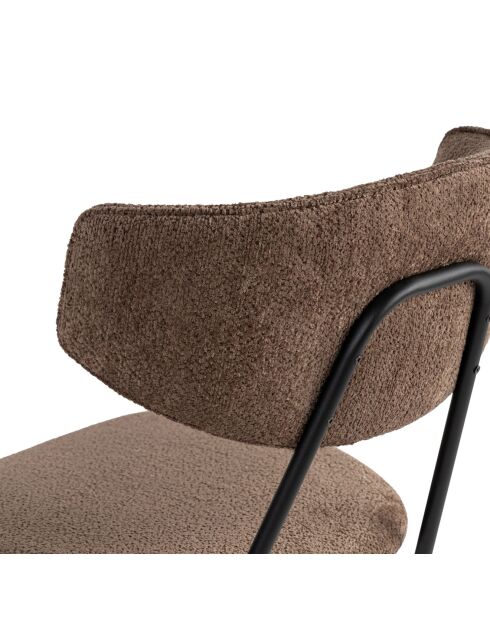 2 Chaises Nancy marron/noir - 48x80x59 cm