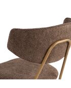 2 Chaises Nancy marron/doré - 48x80x59 cm