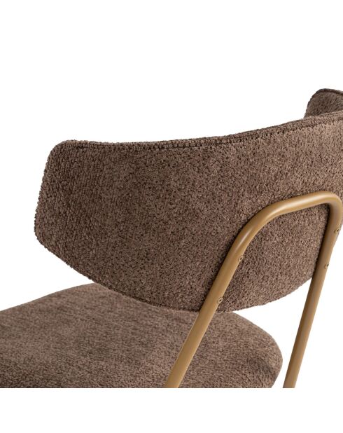2 Chaises Nancy marron/doré - 48x80x59 cm