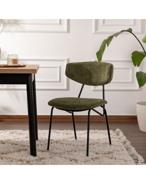 2 Chaises Nancy vert/noir - 48x80x59 cm