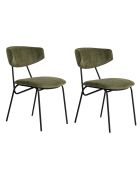 2 Chaises Nancy vert/noir - 48x80x59 cm