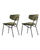 2 Chaises Nancy vert/noir - 48x80x59 cm