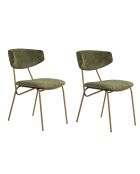 2 Chaises Nancy vert/doré - 48x80x59 cm