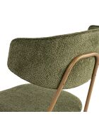 2 Chaises Nancy vert/doré - 48x80x59 cm