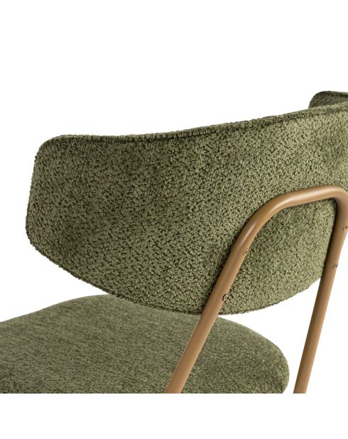 2 Chaises Nancy vert/doré - 48x80x59 cm
