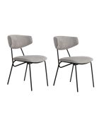 2 Chaises Nancy gris/noir - 48x80x59 cm