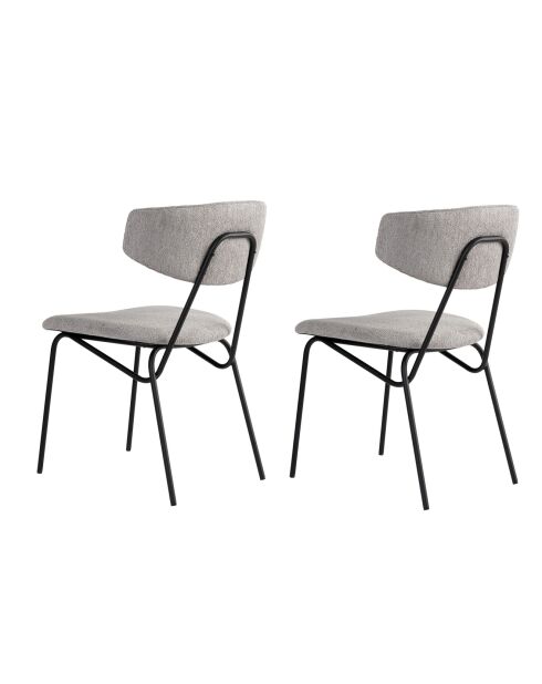 2 Chaises Nancy gris/noir - 48x80x59 cm