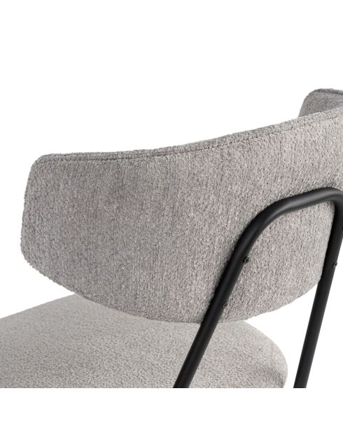2 Chaises Nancy gris/noir - 48x80x59 cm
