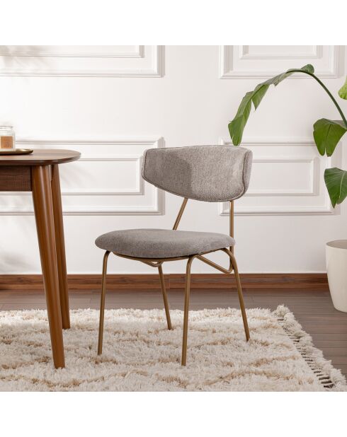 2 sillas Nancy gris/dorado - 48x80x59 cm