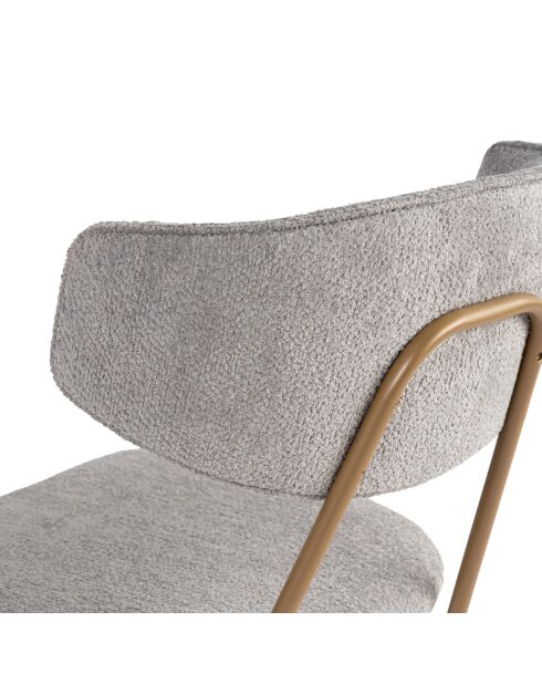 2 Chaises Nancy gris/doré - 48x80x59 cm
