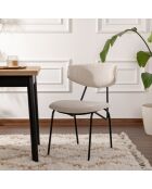 2 Chaises Nancy blanc/noir - 48x80x59 cm