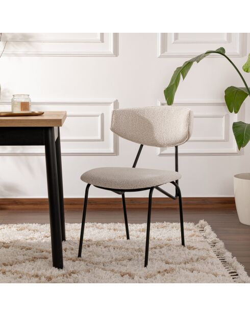 2 Chaises Nancy blanc/noir - 48x80x59 cm