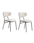 2 Chaises Nancy blanc/noir - 48x80x59 cm