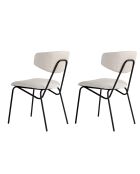 2 Chaises Nancy blanc/noir - 48x80x59 cm