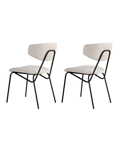 2 Chaises Nancy blanc/noir - 48x80x59 cm