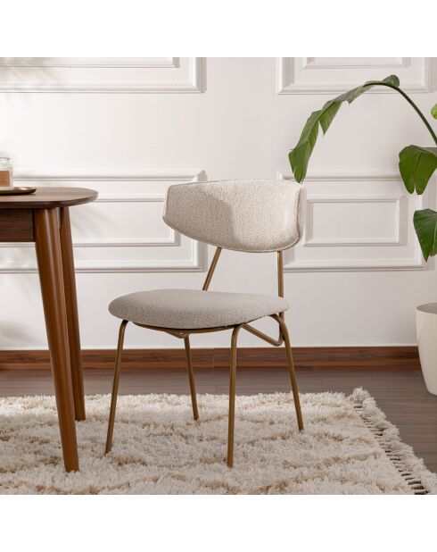 2 sillas Nancy blanco/dorado - 48x80x59 cm