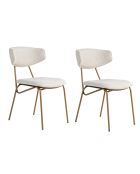 2 Chaises Nancy blanc/doré - 48x80x59 cm