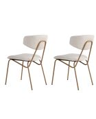 2 Chaises Nancy blanc/doré - 48x80x59 cm